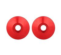 KIMISS Universal Motorcycle Handlebar End Caps, 1 Pair CNC Aluminum Alloy Bar End Plugs for Motorcycle Handlebars, Replacement for Vintage Cruiser Sport Black (Red)