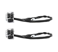 KIMISS Universal Motorcycle Handlebar Switch with Headlight and Turn Signal Control - Horn Button for 1in Handlebars (Electroplated Silver)