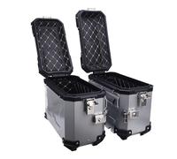 KIMISS Universal Motorcycle Side Case Aluminum Alloy 28L Left Right Hard Saddlebag Box with Reflective Stickers for Enhanced Nighttime and Security Lock for Helmet Luggage