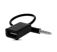 KIMISS USB 2.0 to 3.5mm AUX Adapter Cable for Car MP3 - Connect USB Flash Drive for Car Stereo Music Playback (Black)