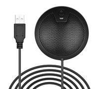 KIMISS USB Microphone, 360° Omnidirectional Mic with Indicator Light, Sound Pickup Range, for Computer Video Conference, Online Teaching, Gaming, Interview, Video Recording