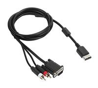 KIMISS VGA High Definition Cable with Adapter DC, 1.8m Flexible VGA Cable and Conversion, Compatible with CRT and LCD Monitors