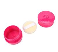 KIMISS Vintage Rose Red Empty Loose Powder Dispenser Box with Soft Powder Puff - Travel-Friendly Makeup Cosmetic Case (Rose Red)