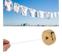 KIMISS Wall Mounted Telescopic Clothesline - 304 Stainless Steel Retractable Washing Line in Bronze for Balcony and Bathroom (Gold)
