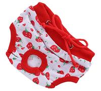KIMISS Washable Diapers, Pet Pigs Physiological Pants Strawberry Pattern Diapers, Female with Tighten Sanitary Underwear Reusable DiapersYellow S Strap Ry Diapers (#1)