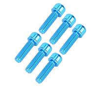 KIMISS Water Bottle Cage Screws M5X16Mm Bike Bolts Titanium Alloy 6Pcs M5X25Mm Titanium Alloy Bike Bottle Bracket Storage Rack Bolt Bicycle sory(Blue) (Blue)