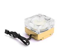 KIMISS Water Cooling Pump for Computer Cooling System - Acrylic Aluminum -Quiet PWM Speed Control, 2600 RPM, 500L/H, Low Noise, G1/4 Thread Inlet/Outlet (gold)