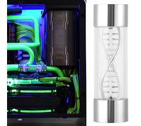 KIMISS Water Meter for Computer Cooling - Spiral Design G1/4 Female Thread in Multiple Colors (Silver)