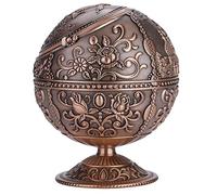 KIMISS Windproof Metal Ashtray with Decorative Design for Indoor Use - Vintage Round Ball Home (copper castle)