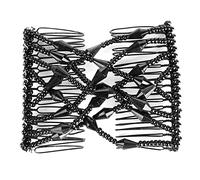 KIMISS Women’s Hair Beads Slide Comb Clamp/Holder - Stretchy Hairpin Easy Styling - Plastic, All Hair Types Coffee Color (Black)