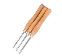 KIMISS Wood Lathe Turning Tool Set - 3Pcs Beech Handle Steel Insert for Woodworking, Ideal for DIY and Professional Projects