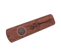 KIMISS Wooden Kazoo Flute - Easy to Use Wind Instrument for Acoustic Guitar & Ukulele,Portable Musical Accessory (Ebony Wood)