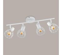 Kimjo 4 Way Ceiling Lights for Kitchen Spotlights Rotatable, Ceiling Spots Light Fittings White E14 Wire Cage Metal, Modern Led Kitchen Ceiling Light for Bedroom Lounge Hallway, Max.40W No Bulb
