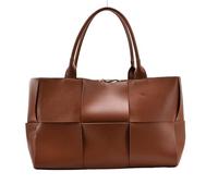 KIMKCY Shoulder Bag Women Fashion Pu Woven Shoulder Bag Large Capacity Tote Bag-Brown,39 * 14 * 26 Cm