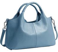 KIMKCY Shoulder Bag Women Fashion Simple Leather Shoulder Bag Large Capacity Handbag-Sky Blue