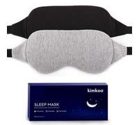 Kimkoo 2 Pack Cotton Light Blocking Sleep Mask Perfect for Men and Women, Soft and Comfortable for Sleeping, Blindfold for Travel with Pouch, Black and Grey