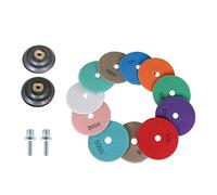 kimllier 14Pcs 4 Inch Diamond Polishing Pads Kit, 50-8000 Grit Polishing Pad with 2Pcs 5/8-11 Backer Pad Fit for Polishing Granite Marble