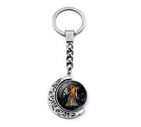 KIMLUD Girl Keyrings Keychains The Twelve Signs Of The Zodiac Keychain Charm Accessories Moon Pendant Key Chain Charm Gift Virgo