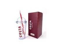 Kimm and Miller (UK) Ltd Costa Coffee Iced Coffee Cup with Straw Gift Set in Clear | Size: 600g Kimm and Miller (UK) Ltd Clear 600g