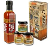 Kimm & Miller BBQ Sauce & BBQ Rub Selection Pack - Includes Chipotle Barbecue Sauce & 3 BBQ Rubs and Spices - Great BBQ Gifts & Cooking Gifts for Men & Women