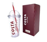 Kimm & Miller Costa Coffee Iced Coffee Cup Gift Set - Reusable Cup with Straw and Lid - Official Costa Gifts for Coffee Lovers