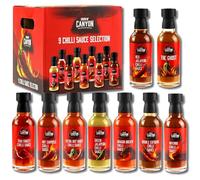 Kimm & Miller Smokin' Canyon Hot Sauce Gift Set | 9 Assorted Chilli Sauces (45ml Each) | Fun Gift for Men, Women & Teens | Heat Challenge Selection