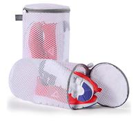 Kimmama Shoes Wash Bags,Sneaker Mesh Washing Bag,Shoe Cleaning Laundry Bag,125 Honeycomb Fabric,Gray Zipper,Large Size,7 x 15 inch,Pack of 2 for Gym Shoes,Sneaker,Yeezt Boost,Slipper
