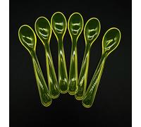 Kimmel 21-000-3311-1 Egg Spoons/Children's Spoons Large Pack of 6 Plastic Yellow Transparent