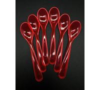 Kimmel 21-000-3314-1 Egg Spoons/Children's Spoons Large Pack of 6 Plastic Transparent Red
