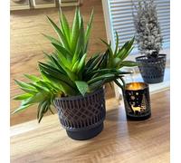 Kimmel Classic Planter, 11 cm, Grey, Set of 3 Flower Planters, Succulent Pot, Cactus Pot, Plant Pot, Flower Pot, Orchid Pot, Decorative Pot