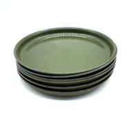 Kimmel Pack of 6 Plates 18 cm Dinner Plates Party Tableware Children's Camping Tableware Plastic Reusable Tableware Olive