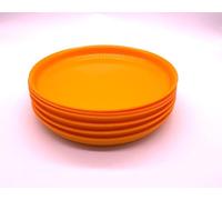 Kimmel Pack of 6 Plates 18 cm Plastic Plastic Tableware Reusable Orange