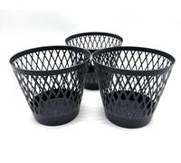 Kimmel Planter Grid Pattern 12 cm Grey Set of 3 Indoor Plants Orchid Pot Plant Pot