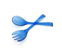 Kimmel Salad Servers 2-Piece Plastic Cutlery Set Blue Transparent