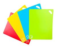 Kimmoker Flexible Cutting Boards Set, Cutting Board Mats for Cooking, Colored Cutting Board Set with Easy-Grip Handles, Flexible Plastic Cutting Sheet Set of 4