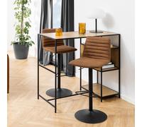 Kimmy Barstool - Set of 2 - Camel Fabric - Gas Lift