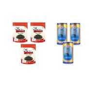 Kimnori Jaban Flaked & Seasoned Seaweed,Crispy Seaweed, 3 Flavours & Khanh HOA Sanest Natural Bird's Nest Drink , 3 Cans (2, Kimnori Crispy Seaweed Snack - Chili (40g x 3) + Bird Nest (190ml x 3))
