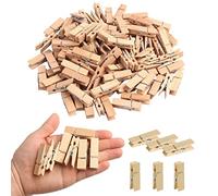 KIMOBER 1.77Inch Wide Wooden Clothespins,Sturdy Natural Wooden Craft Peg Pins Clips for Hanging Photos,Paper Crafts,100PCS