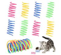 KIMOBER 32PCS Cat Spiral Spring,Colorful Plastic Cat Creative Toy Interactive Cat Toy Spiral Springs for Indoor Cats Kittens to Swat, Bite, Hunt Kitten Toys