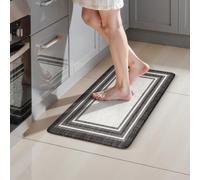 KIMODE Kitchen Rugs Cushioned Anti Fatigue Kitchen Mat Non-Skid Waterproof Kitchen Runner Rug Ergonomic Comfort Foam Standing Mat for Kitchen Decor,Floors,Office,Laundry,Black