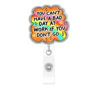 Kimoli Funny Nurse Badge Reel Cute Medical Nursing Badge Reel Retractable,You Can't Have a Bad Day at Work if You Don't Go Id Card Holder with Alligator Clip for Healthcare Doctor Teacher Gifts