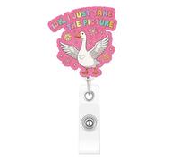 Kimoli Funny Xray Silly Goose Nurse Badge Reel Cute Pink Nursing Tech Badge Reel Retractable I dk, I Just Take The Picture Id Card Holder with Clip for Radiology Medical Healthcare Worker Nurse Gifts