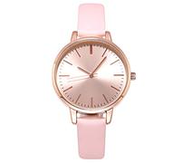 KIMOMT Women's Watches Leather Strap Luxury Quartz Watches Waterproof Fashion Creative Wrist Watch for Women Girls Ladies, Leather strap - rose gold, Strap.
