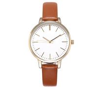 KIMOMT Women's Watches Leather Strap Luxury Quartz Watches Waterproof Fashion Creative Wrist Watch for Women Girls Ladies, Leather strap brown, Minimalist