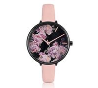 KIMOMT Women's Watches Leather Strap Luxury Quartz Watches Waterproof Fashion Creative Wrist Watch for Women Girls Ladies, Flower-Grey Flower, Strap.