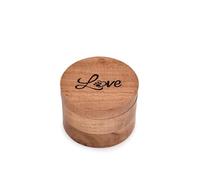 Kimona CAT URN Acacia Wood Round Shape-Beautiful Love Engraved Pet Memorial Urns for Cat Ashes Loss Pet Memorial Remembrance Gift (8.89cm x 8.89cm x 6.35cm)