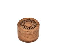 Kimona Cat Urn Acacia Wood Small Round Wooden Pet Memorial Urn for Ashes with Swivel Lid (3.5” x 3.5” x 2.5”)