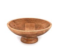 Kimona Fruit Bowl Mango Wood Wood Serving Bowl, Fruit Bowl, Friendly and Perfect for Salad for Dining Table Center, Living Room (12" x 12' x 4.75")