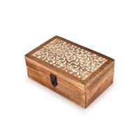 Kimona Jewelry Boxes Mango Wood Tree of Life Engraving Jewellery Box for Women-Men Jewel | Home Decor Accents (20.32cm x 12.7cm x 7.62cm)