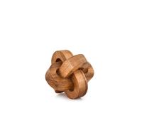 Kimona Statue 3 Link Wooden Knot Hand Carved Home Decoration Crafts Ornaments for Coffee Table Tray Shelf (4" X 4" X 4")